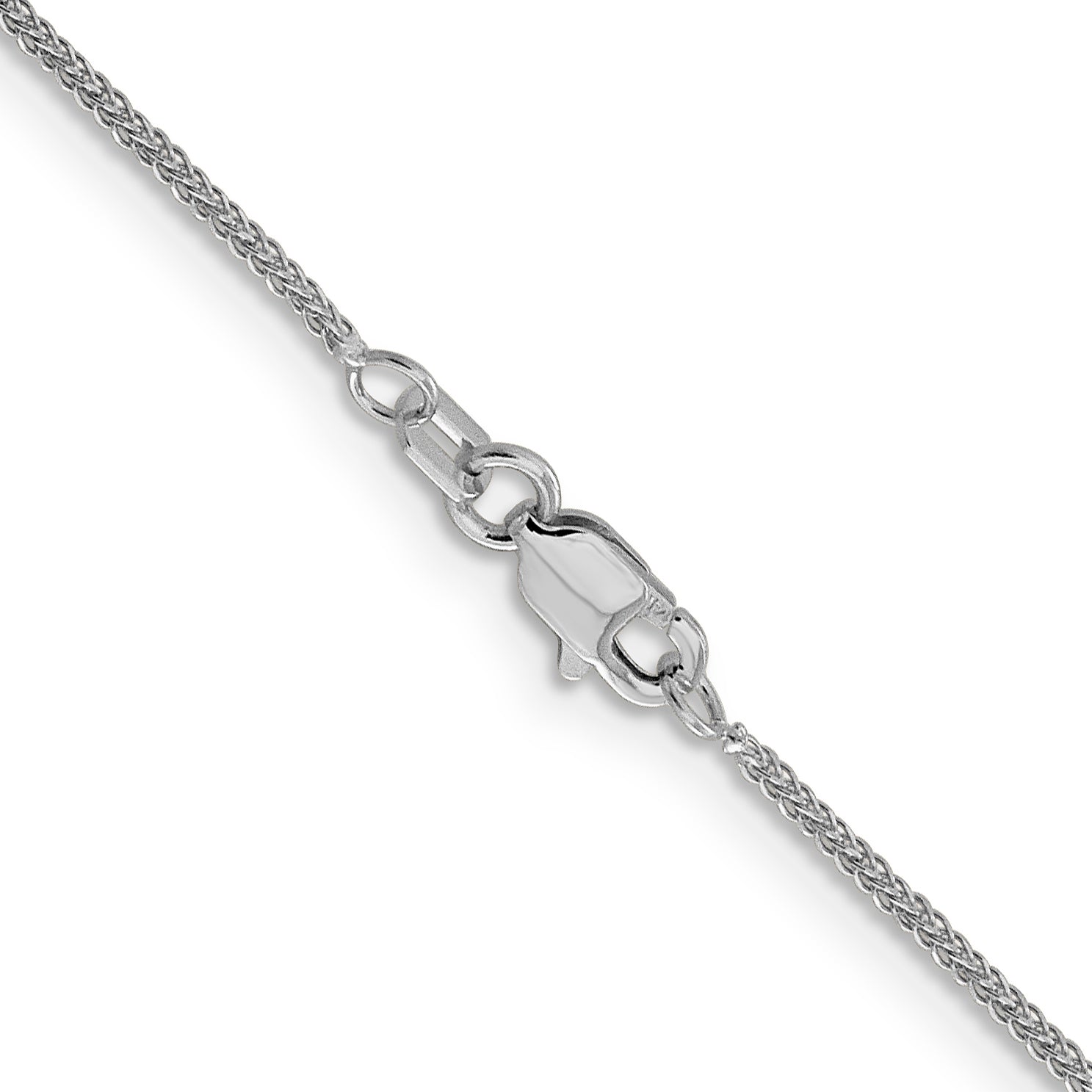 14K White Gold .8mm D/C Quadra Wheat Chain Anklet