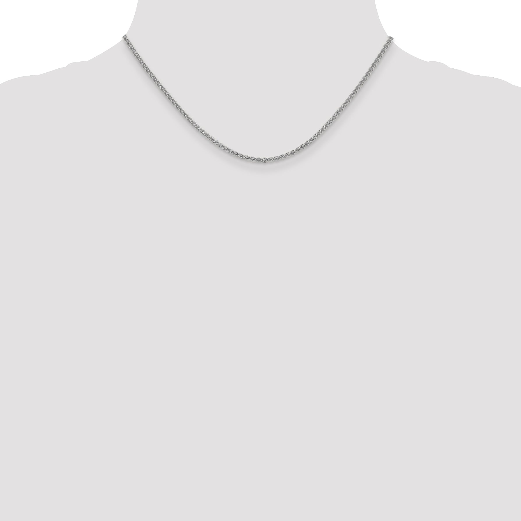 14K White Gold 2.1mm Spiga Chain