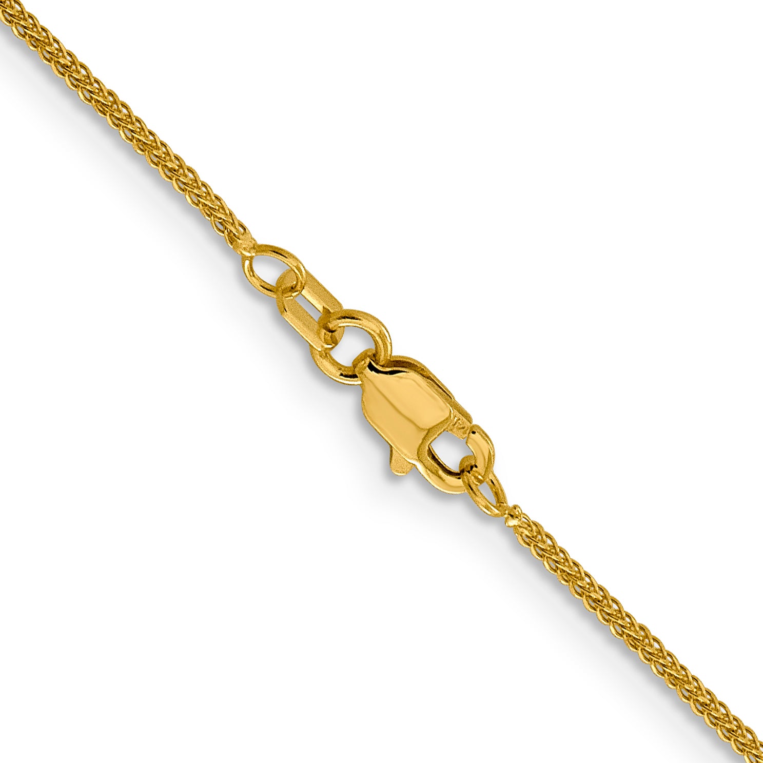 14K .8mm D/C Quadra Wheat Chain Anklet