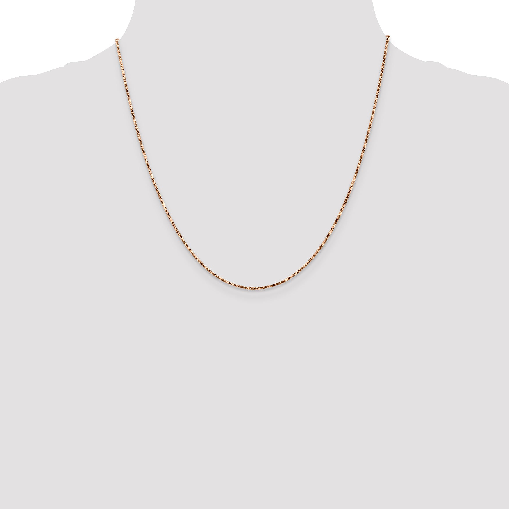 14K Rose Gold 1.0mm Spiga Chain