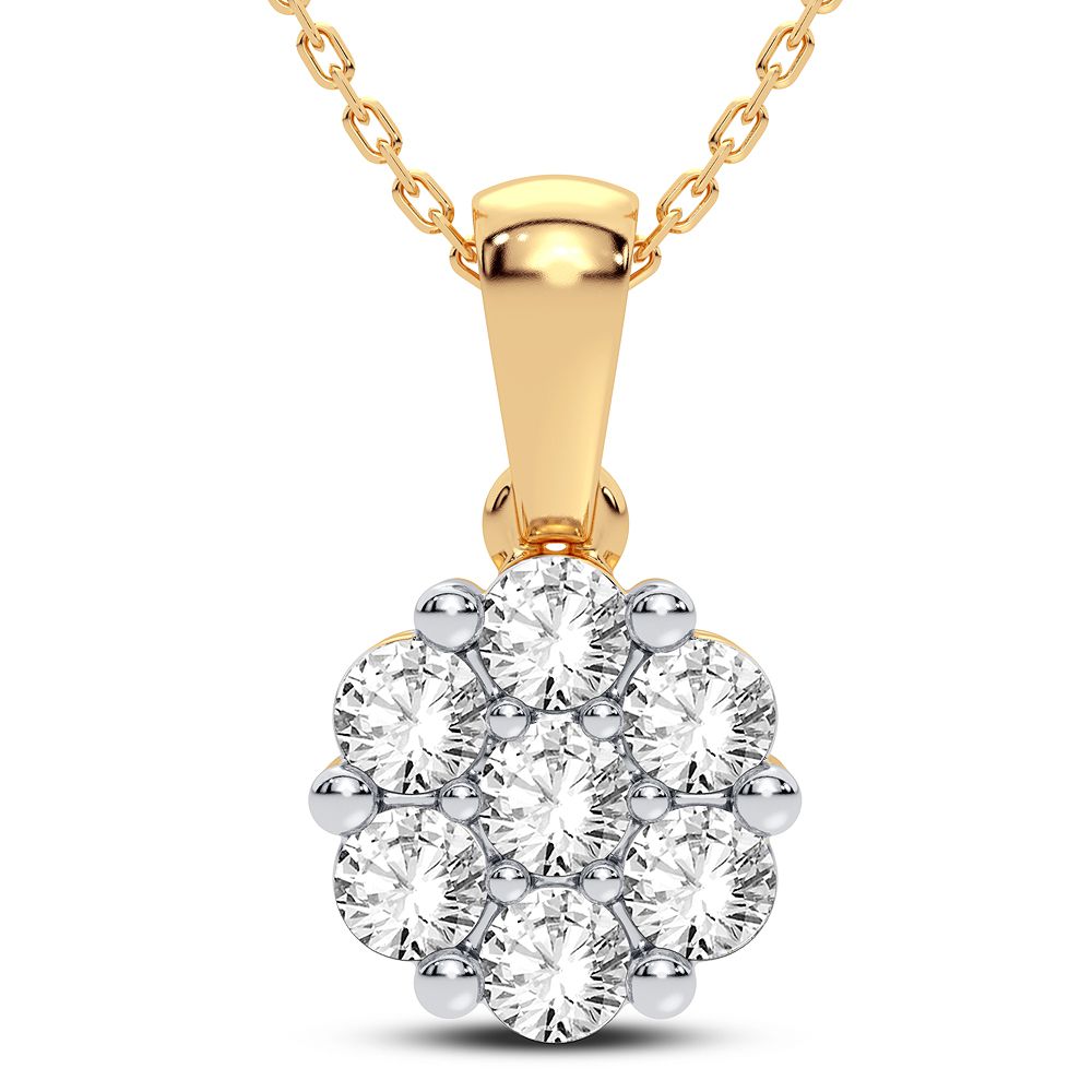 14K Yellow Gold Exquisite 1.00Ct Diamond Pendant (Chains Sold Separately)