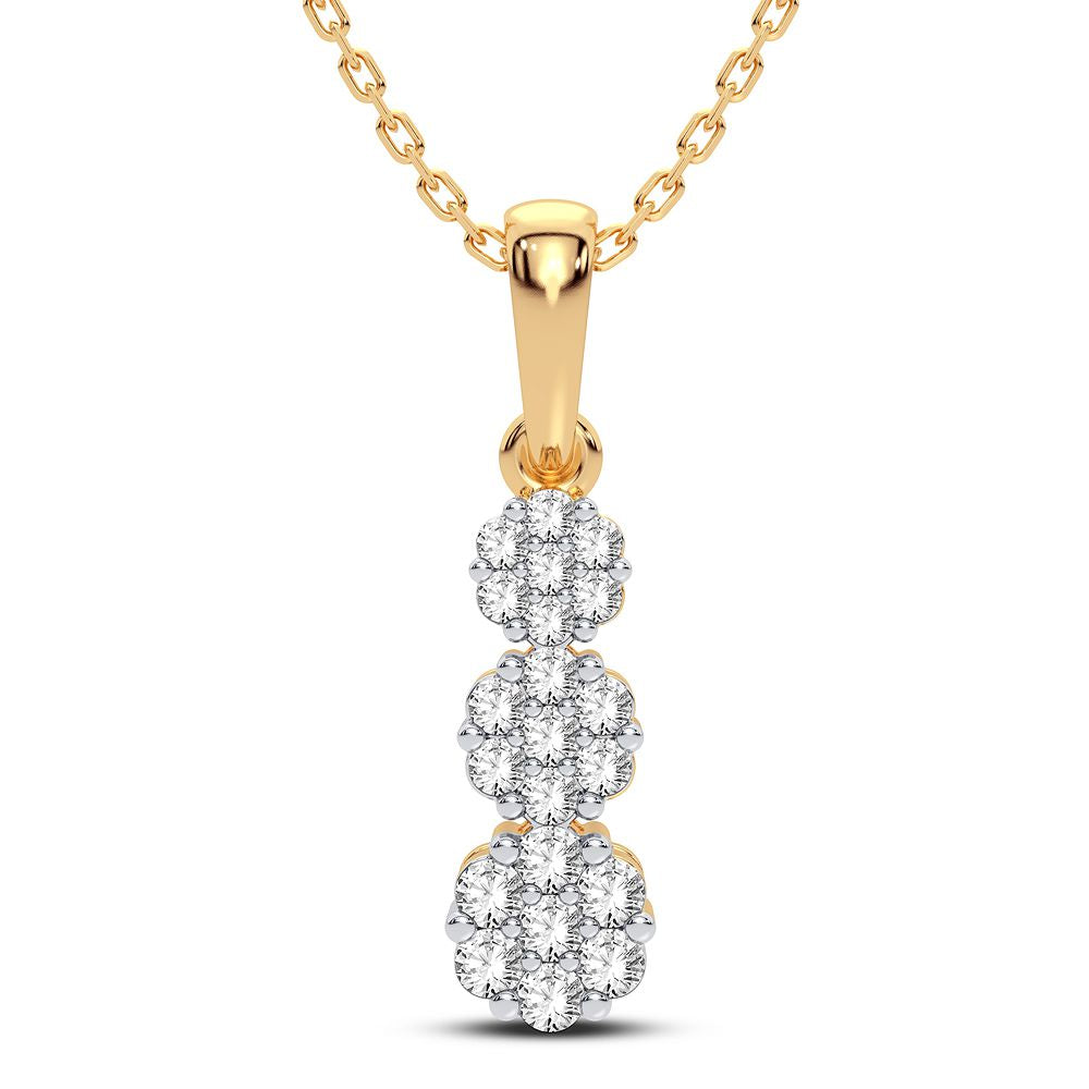 14K Yellow Gold Elegant 1.00Ct Diamond Pendant (Chains Sold Separately)