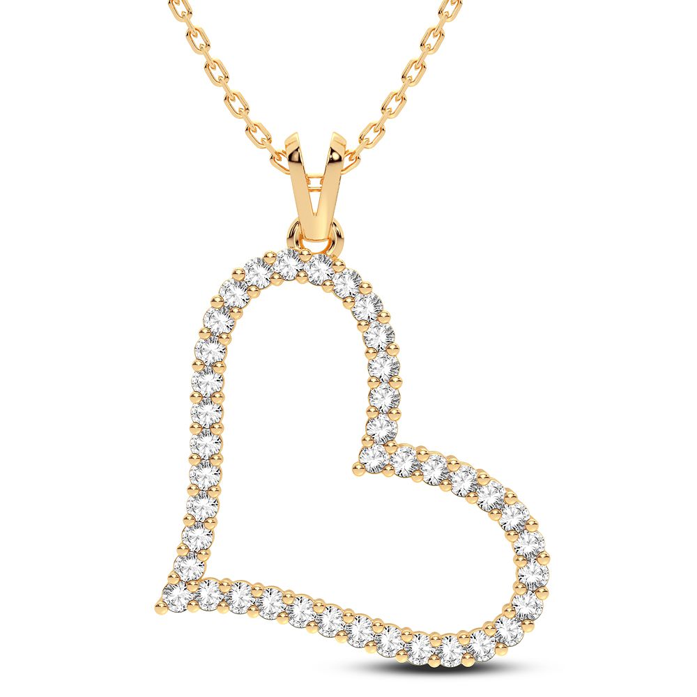 14K Yellow Gold Exquisite 0.50Ct Diamond Pendant (Chains Sold Separately)