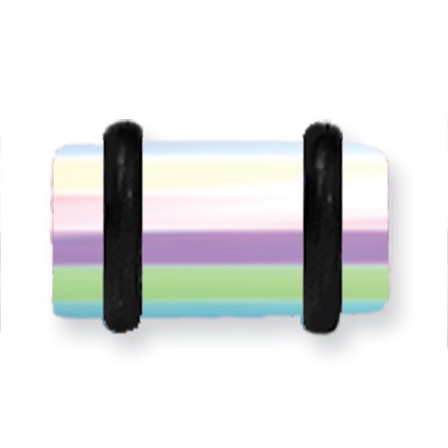 Acrylic Uv Sensitive Layered Plug W 2 Black O-Rings 2G (6.5Mm) 1/2 (13M