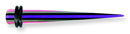 Acrylic Uv Neon Layered Expander Spike W 2 O-Rings 2G (6.5Mm) 50Mm Long Exp