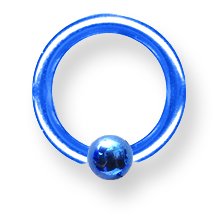 12G (2Mm) 3/8 (10Mm) Dia W 4Mm Ball Cobalt Blue Titanium 12G (2Mm) 3/8