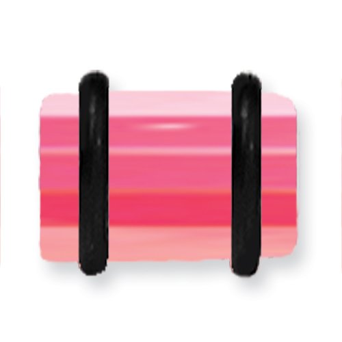 Acrylic Uv Sensitive Layered Plug W 2 Black O-Rings 0G (8.2Mm) 1/2 (13M