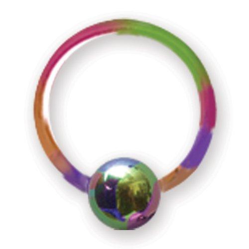 18G (1Mm) 5/16 (8Mm) Dia W 4Mm Ball Rainbow (Zr-Ds09) 18G (1Mm) 5/16