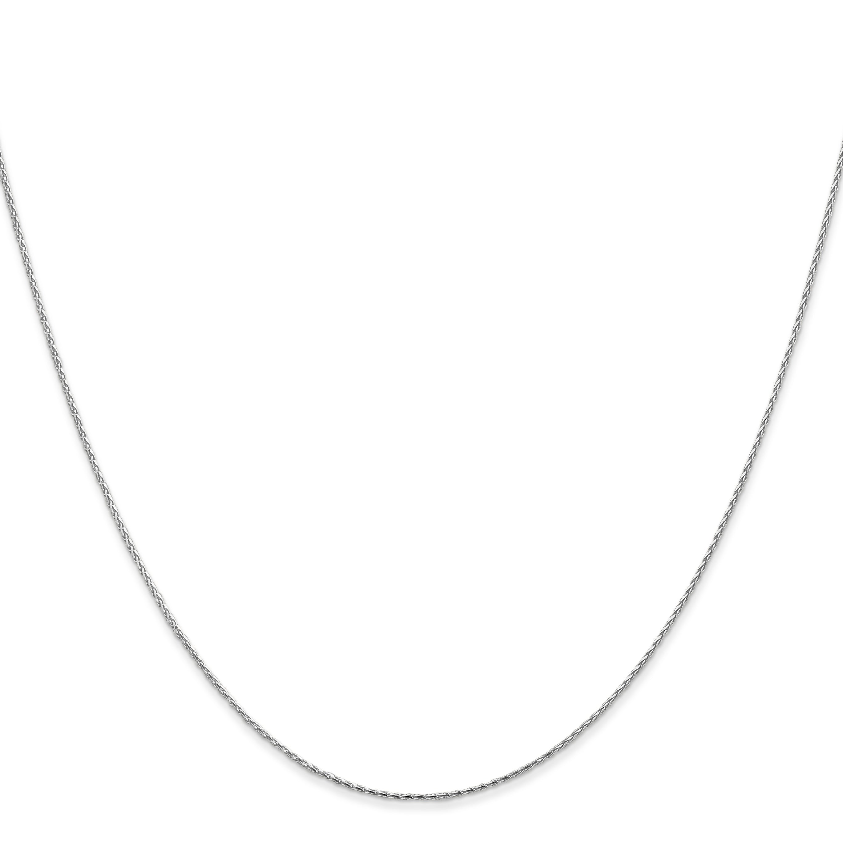 14K White Gold .8mm D/C Wheat Chain