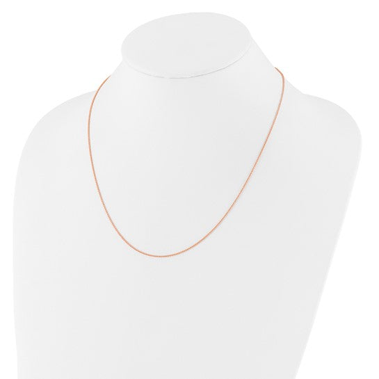 14K Rose Gold Adjustable 1Mm Wheat Chain