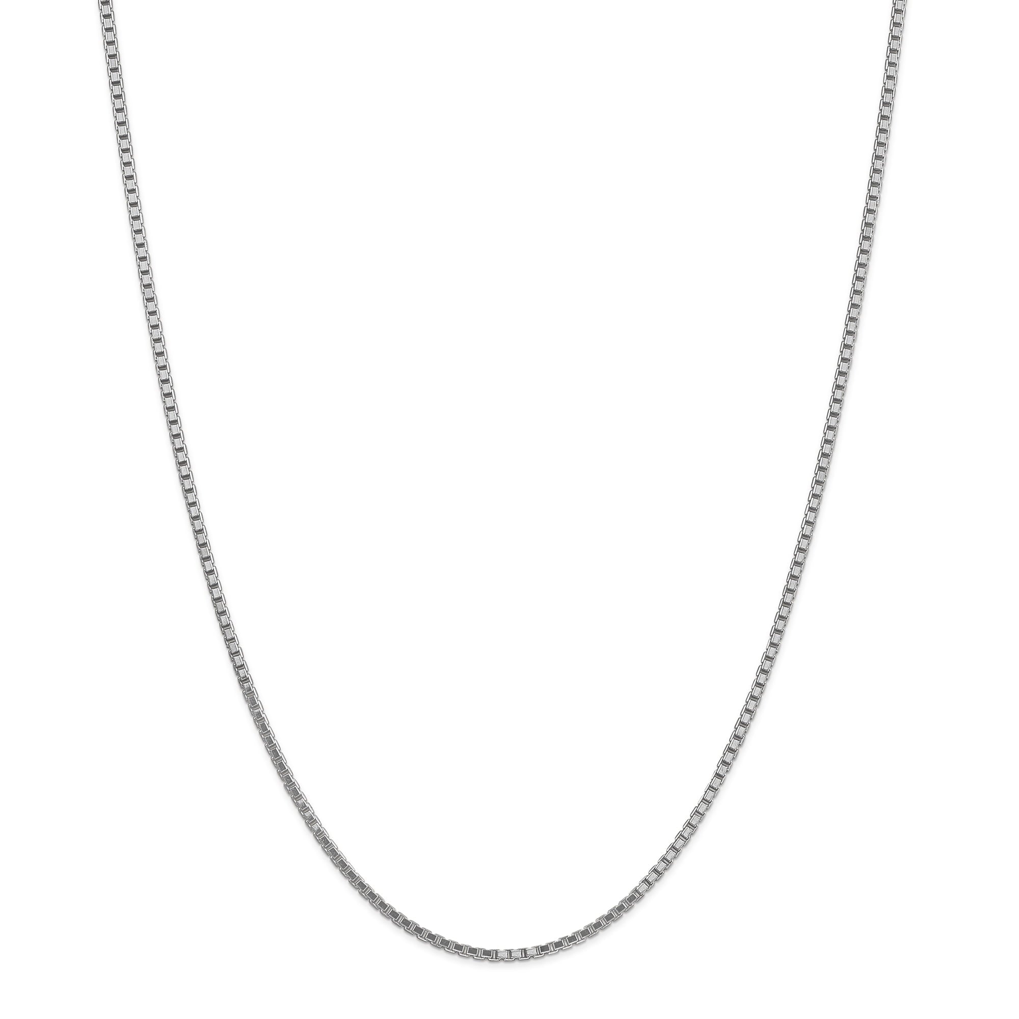 14K White Gold 20 Inch 1.9Mm Box With Lobster Clasp Chain