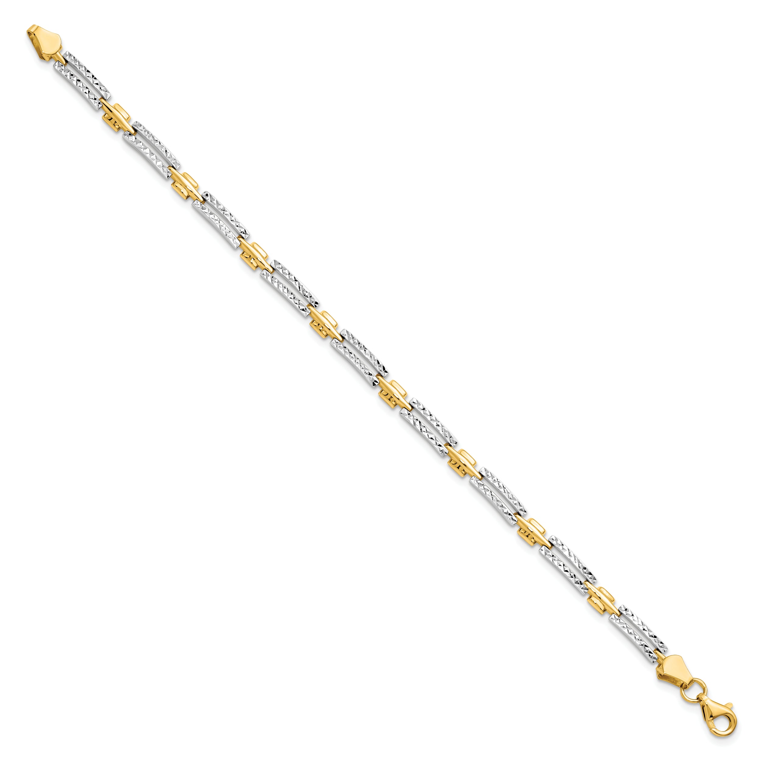 14K w/Rhodium D/C Bracelet