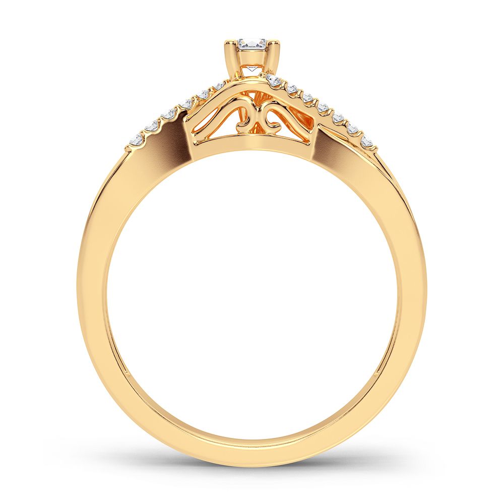 10K Yellow Gold Exquisite 0.16Ct Diamond Ring