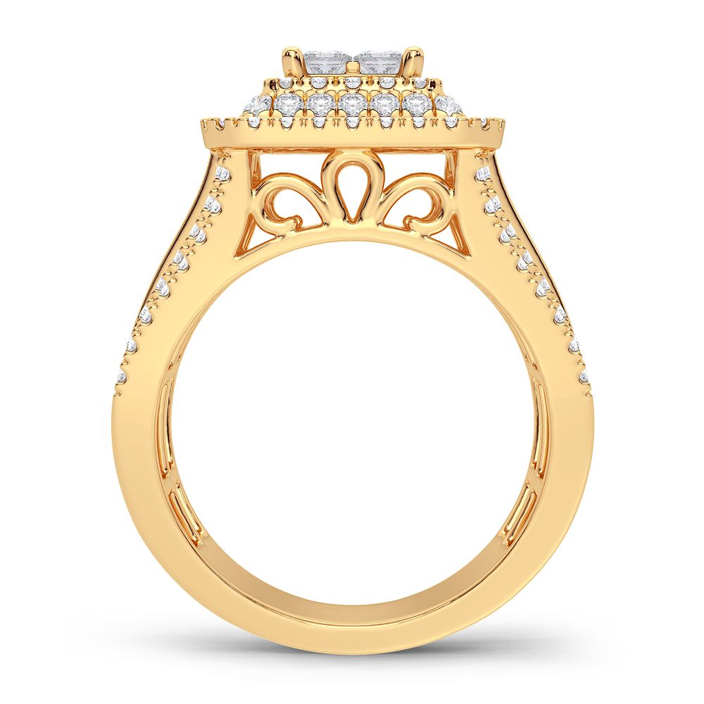 10K Yellow Gold Magnifcnet 1.50Ct Diamond Ring