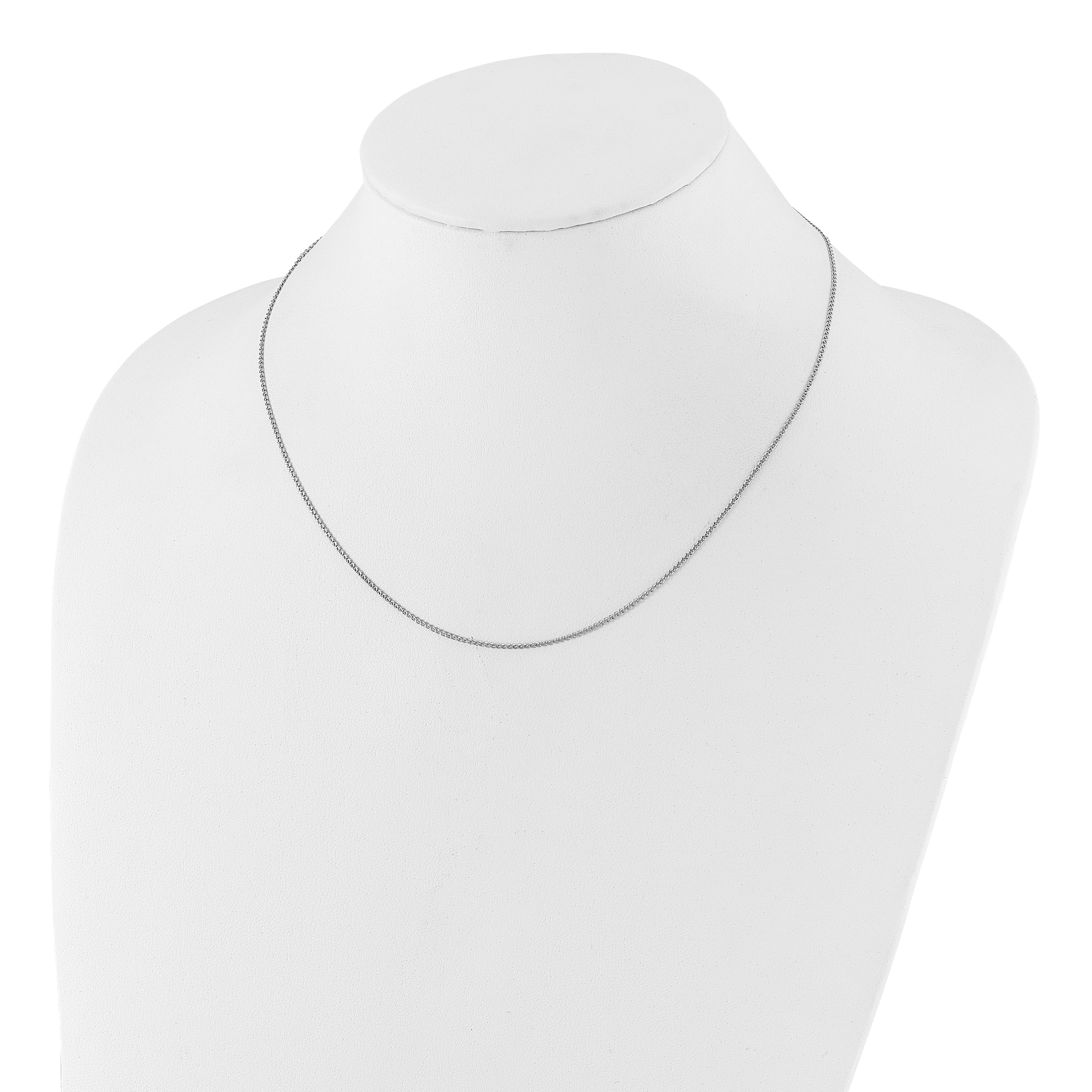 14K White Gold Adjustable 1.2 mm D/C Double Curb Chain