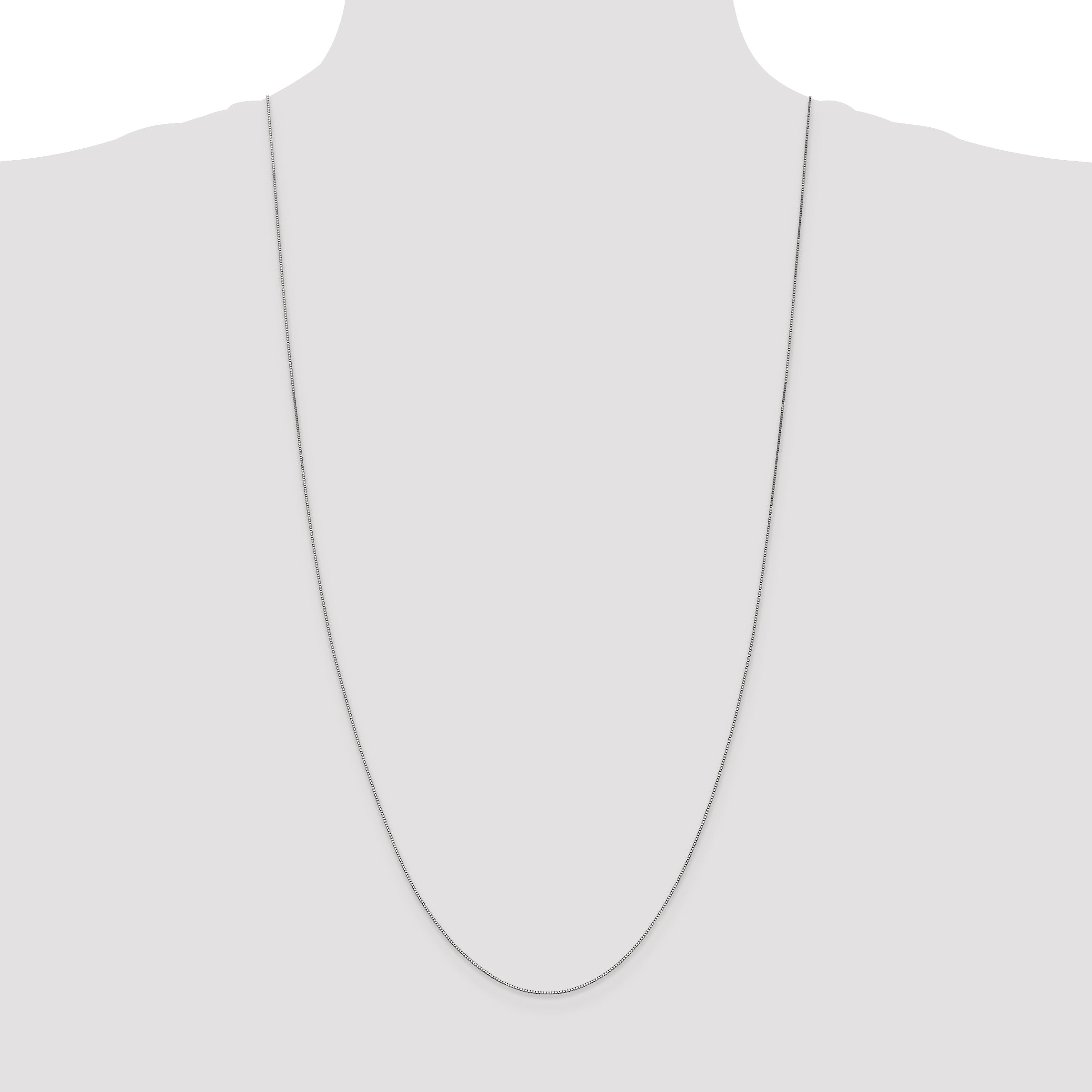 14K White Gold .7mm Box with Lobster Clasp Chain Anklet