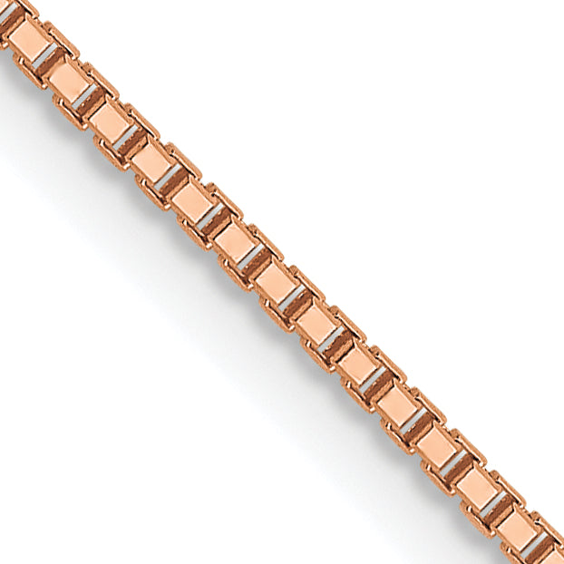 14K Rose Gold 1mm Sparkle Octagonal Box Chain
