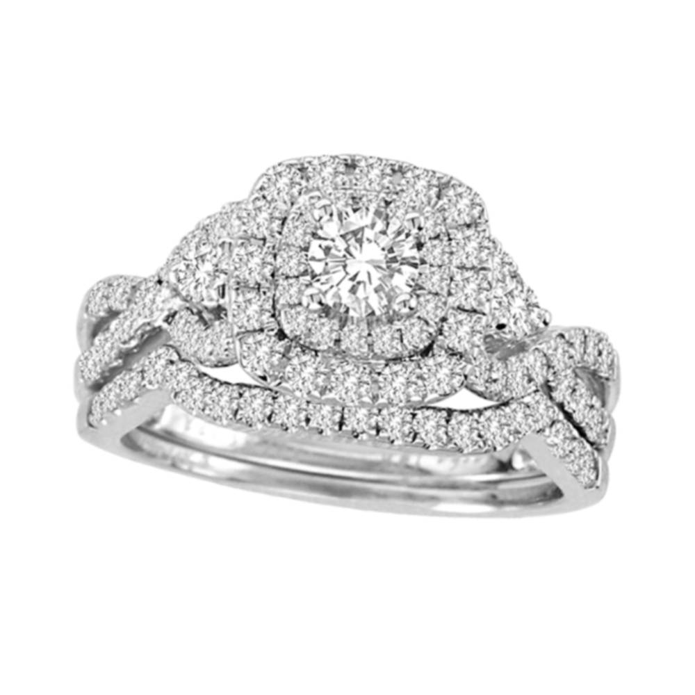 14K White Gold Gorgeous  White Gold 1.00Ct Bridal Set