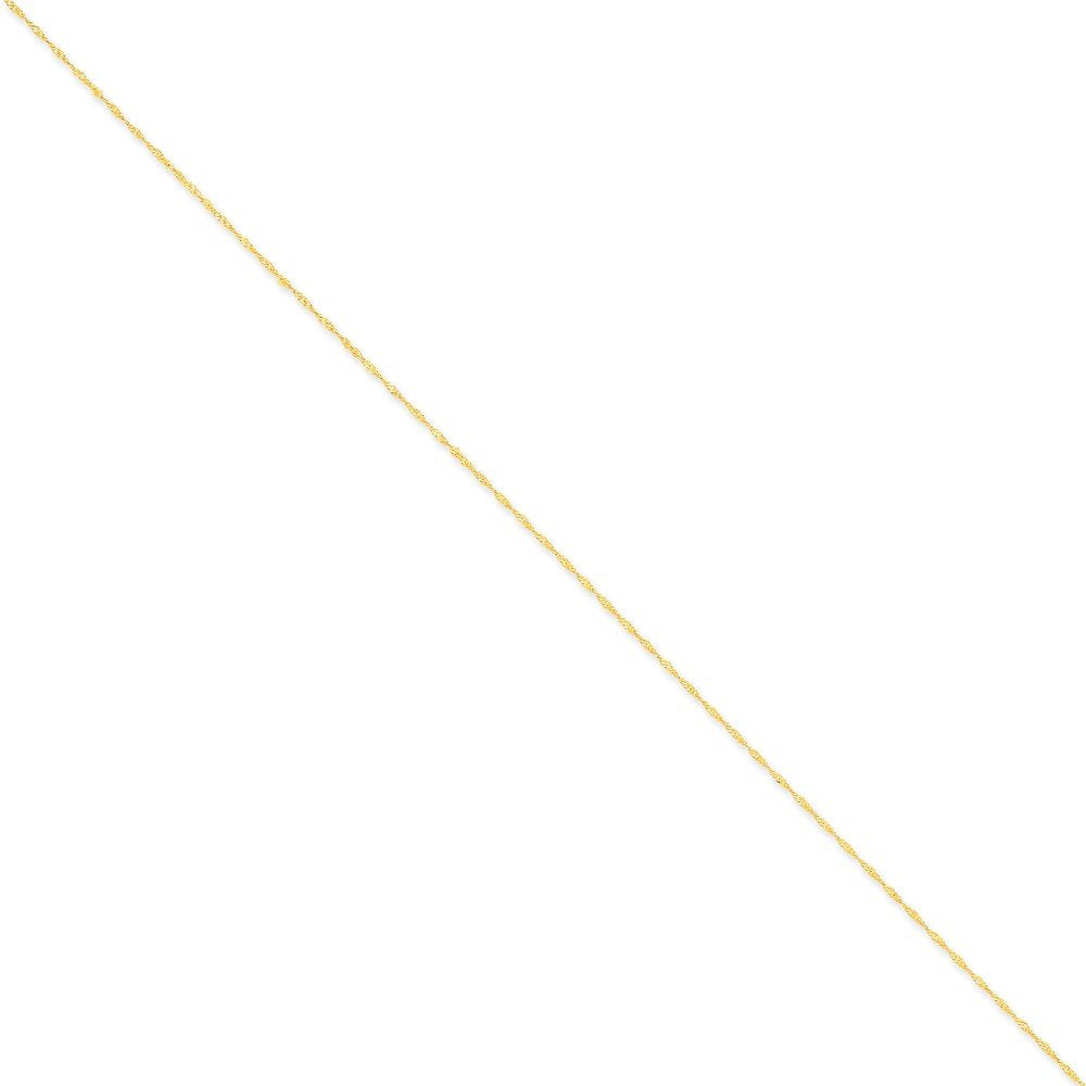 14K 24 Inch 1Mm Singapore With Spring Ring Clasp Chain