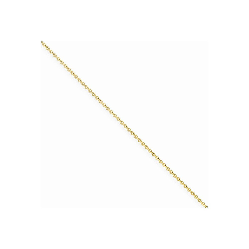 14K 18 Inch 1Mm Round Open Link Cable With Lobster Clasp Chain