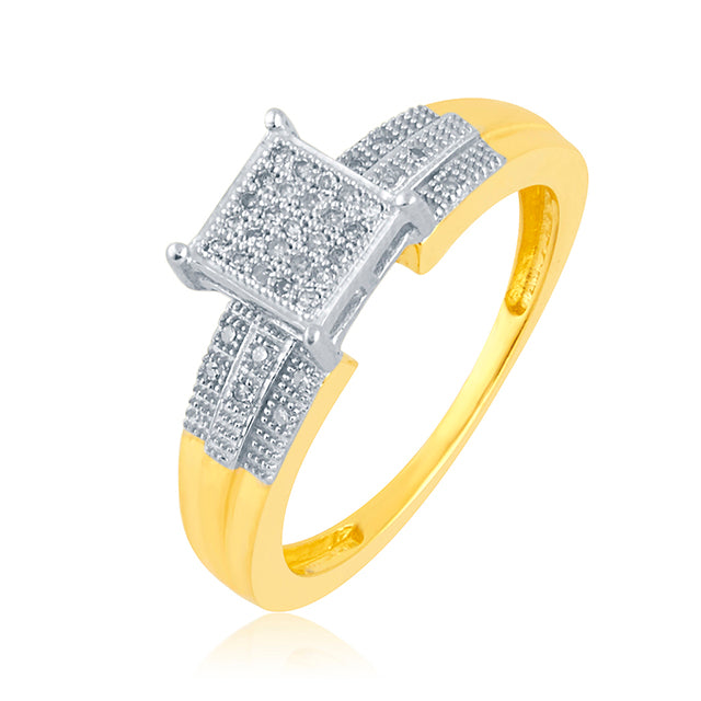 10K Yellow 0.12Ct D-Ladies Micropave Ring