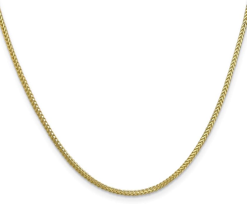 10kt Solid Yellow Gold Two Tone Diamond Cut 2 MM Franco Chain