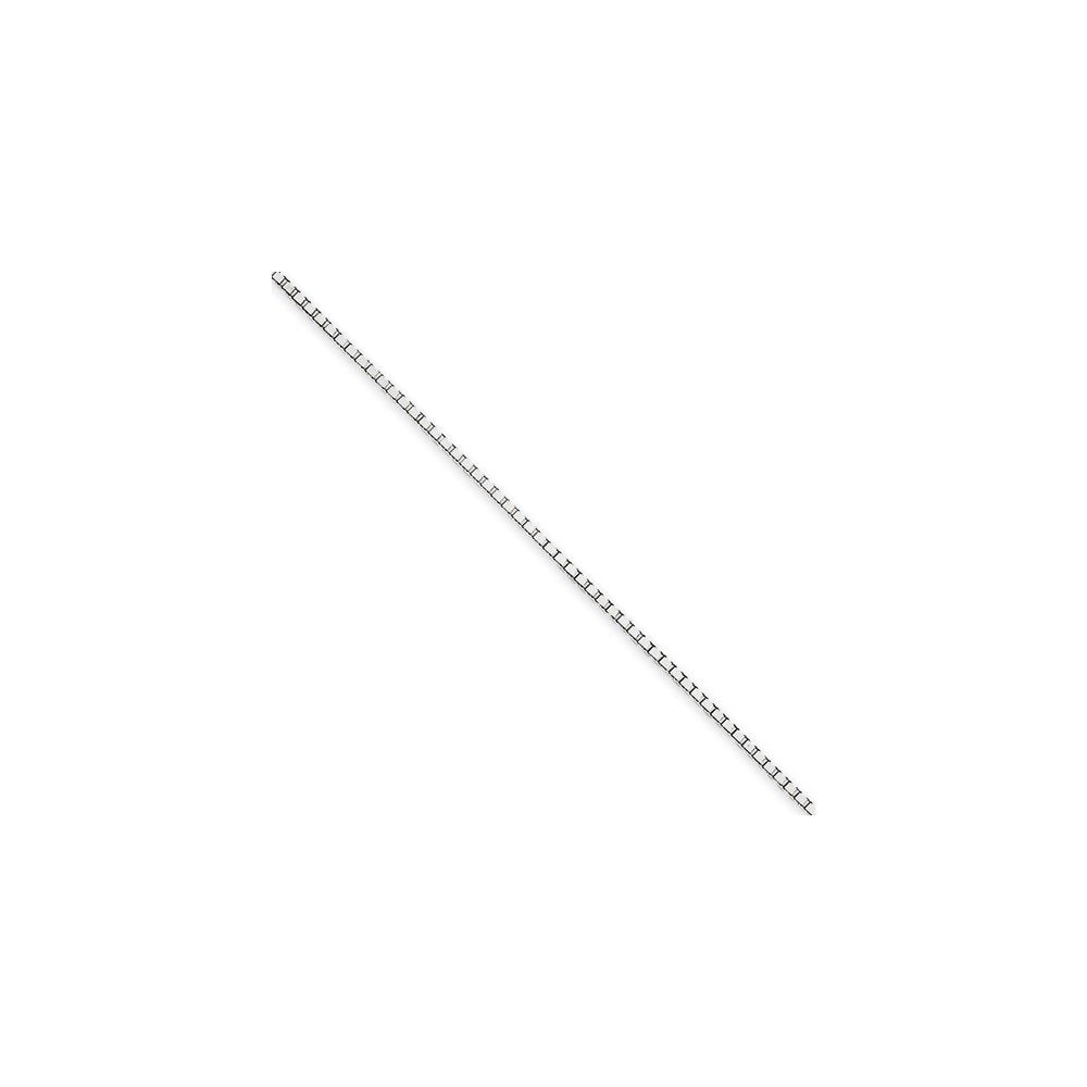 14K White Gold 14 Inch 1.4Mm Box With Lobster Clasp Chain