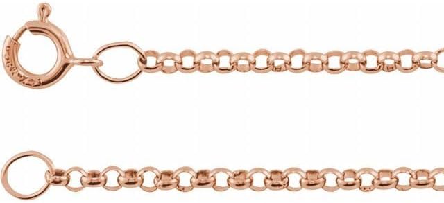 10k Rose Gold Light Weight Fancy Rolo Chains
