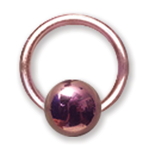 16G (1.3Mm) 1/4 (6Mm) Dia W 4Mm Ball Dark Pink Titanium 16G (1.3Mm) 1/4