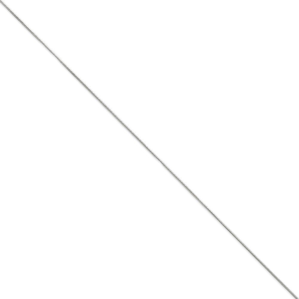 14K White Gold 30 Inch .9Mm Round Snake With Lobster Clasp Chain