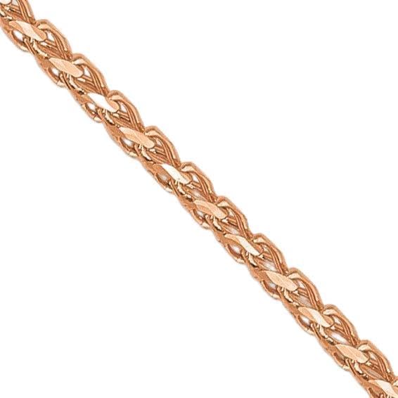 10kt Solid Rose Gold Diamond Cut Franco Chain