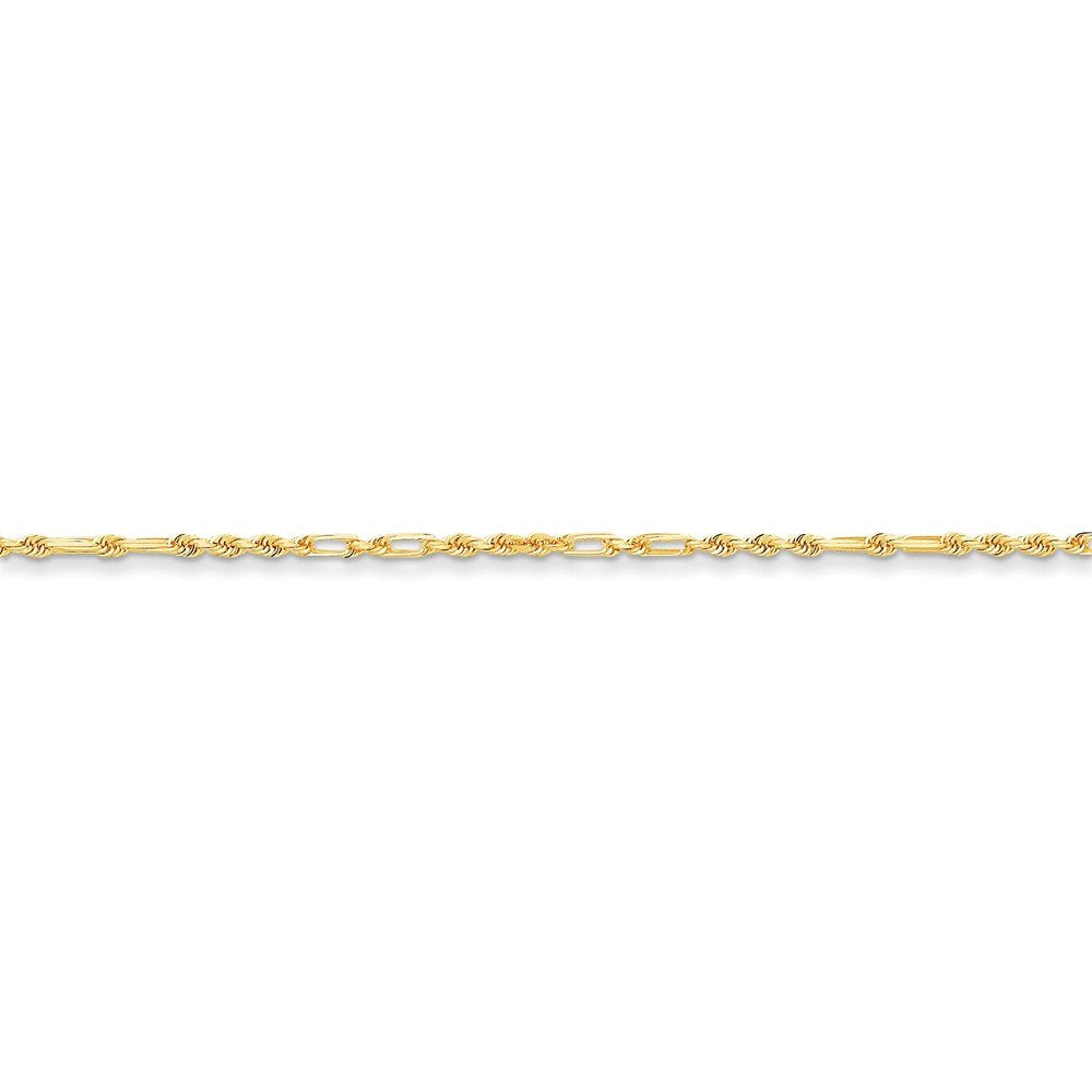 14K 24 Inch  1.8Mm Diamond-Cut Milano Rope With Lobster Clasp Chain