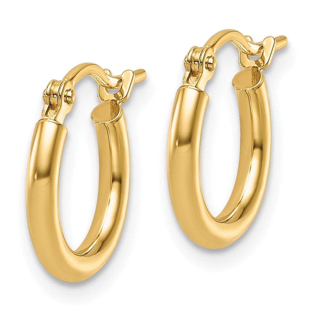14K 2x12mm Polished Hoop Earrings