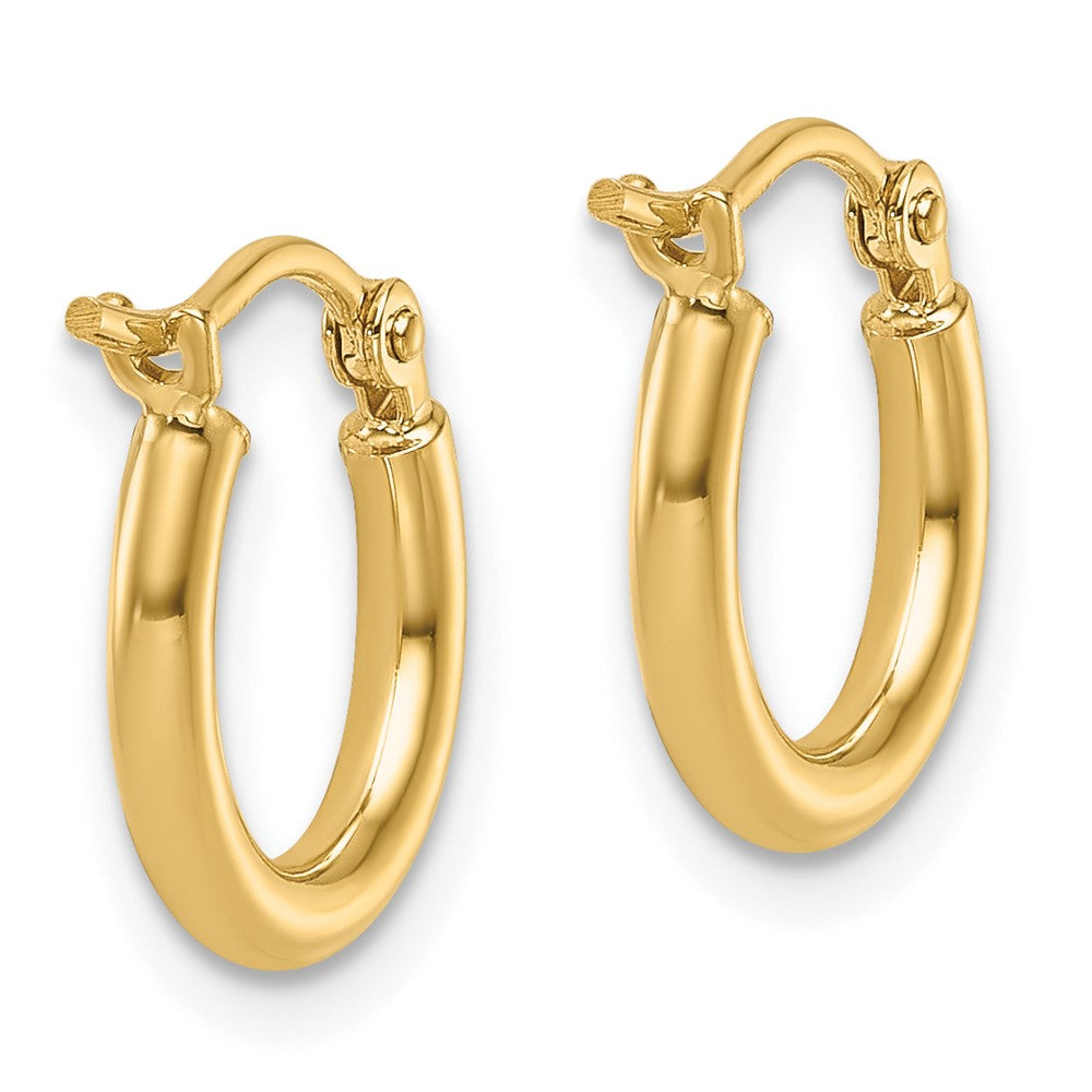 14K 2x12mm Polished Hoop Earrings