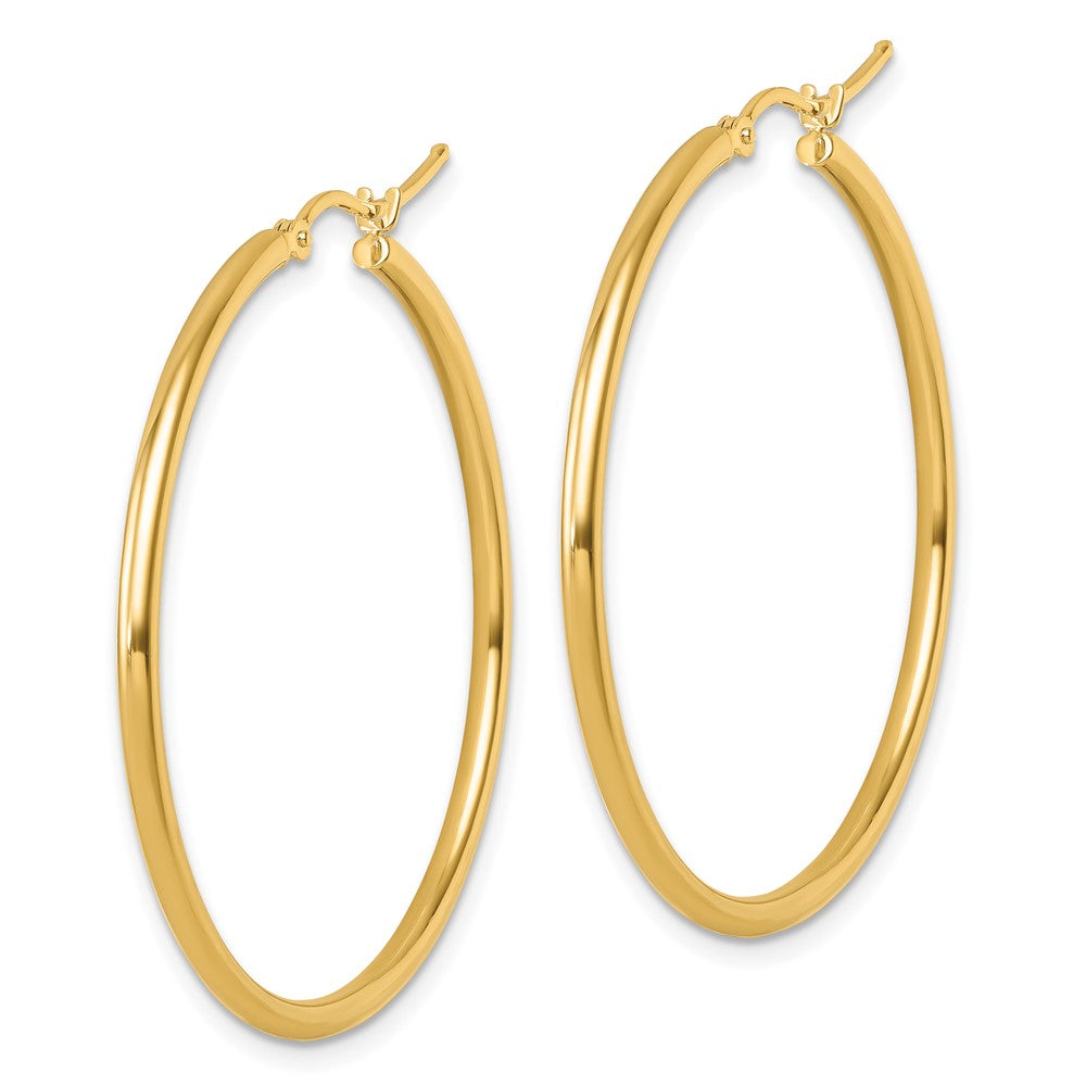 14K 2X40Mm Polished Hoop Earrings
