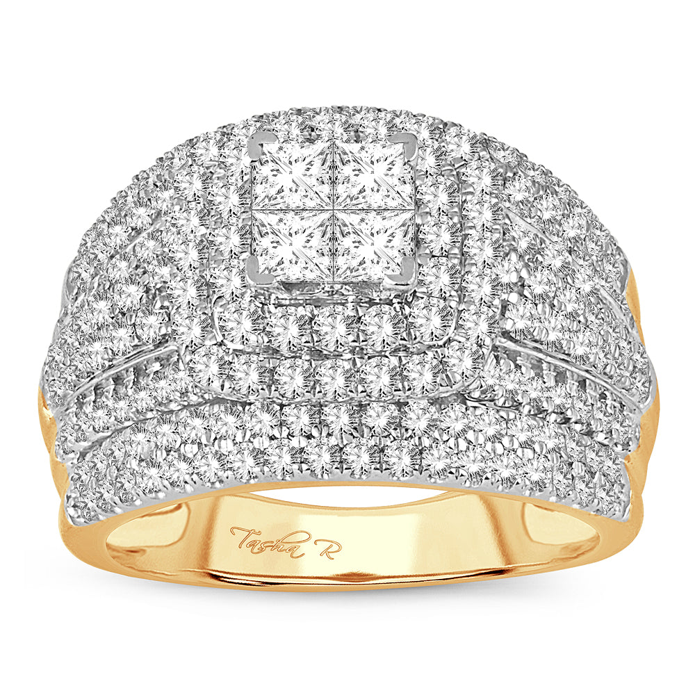 14K Yellow Gold Exquisite 2.02Ct Bridal Diamond Ring