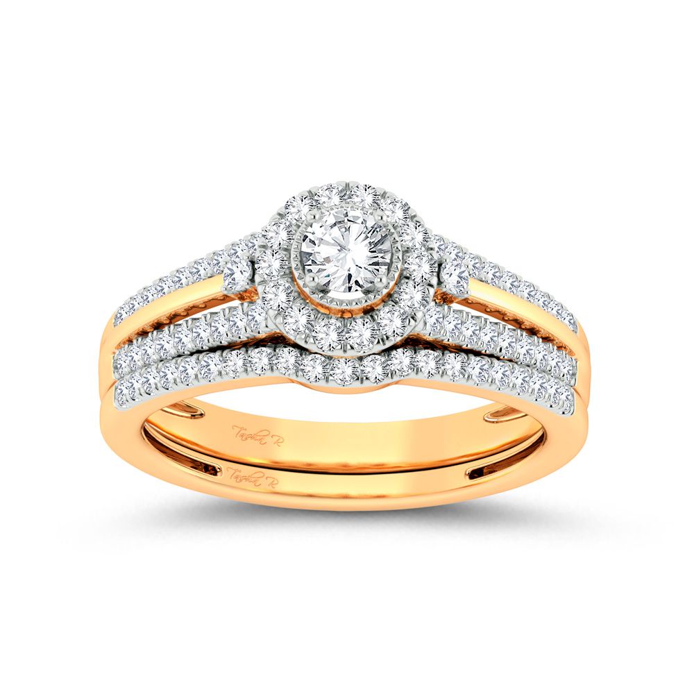 14K Yellow Gold 0.50Ct Diamond Bridal Ring