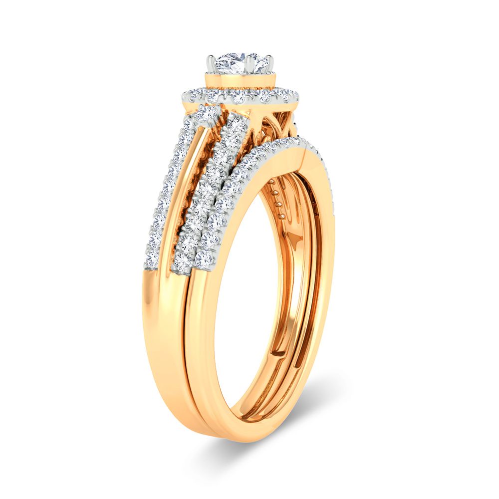 14K Yellow Gold 0.50Ct Diamond Bridal Ring