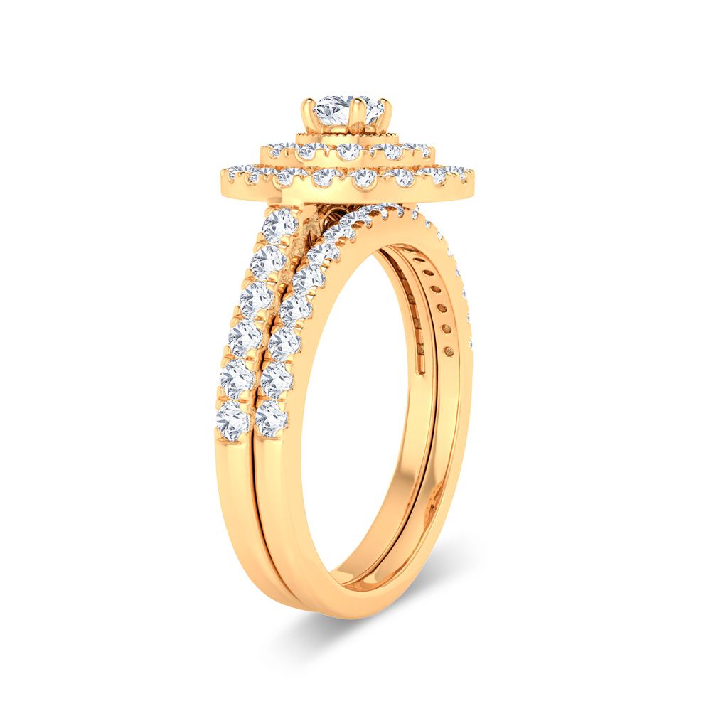 14K Yellow Gold 1.00Ct Diamond Bridal Ring