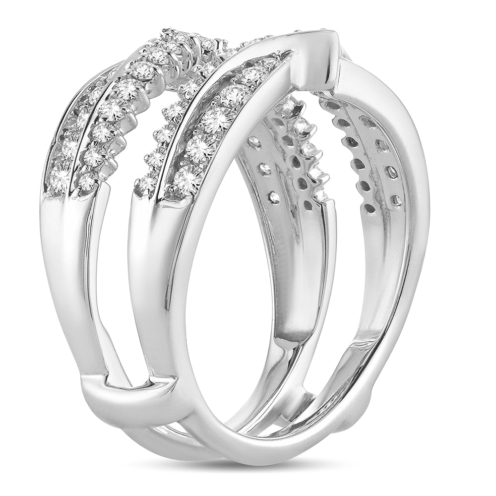 14K White Gold Beautiful 0.75Ct Diamond Ring Guard