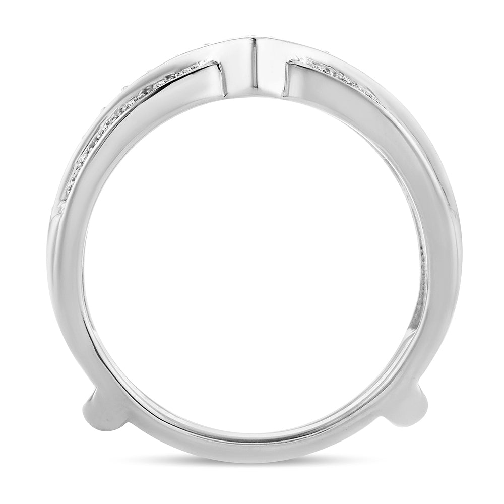 14K White Gold Beautiful 0.75Ct Diamond Ring Guard