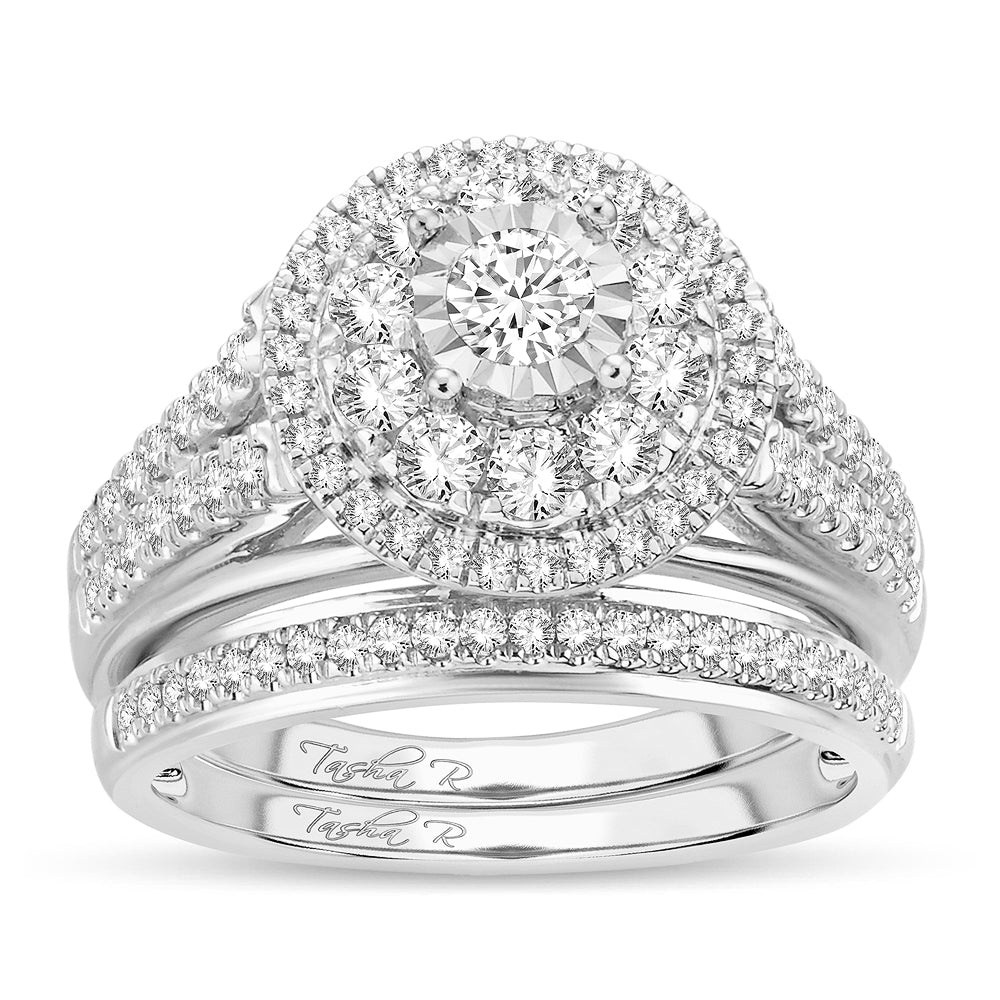 14K White Gold Dazzling 1.10Ct Diamond Ring