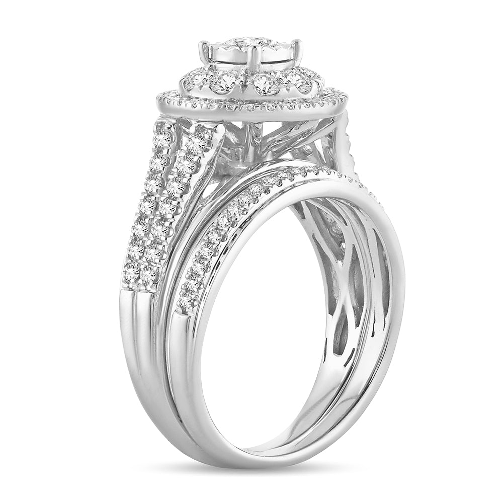 14K White Gold Dazzling 1.10Ct Diamond Ring