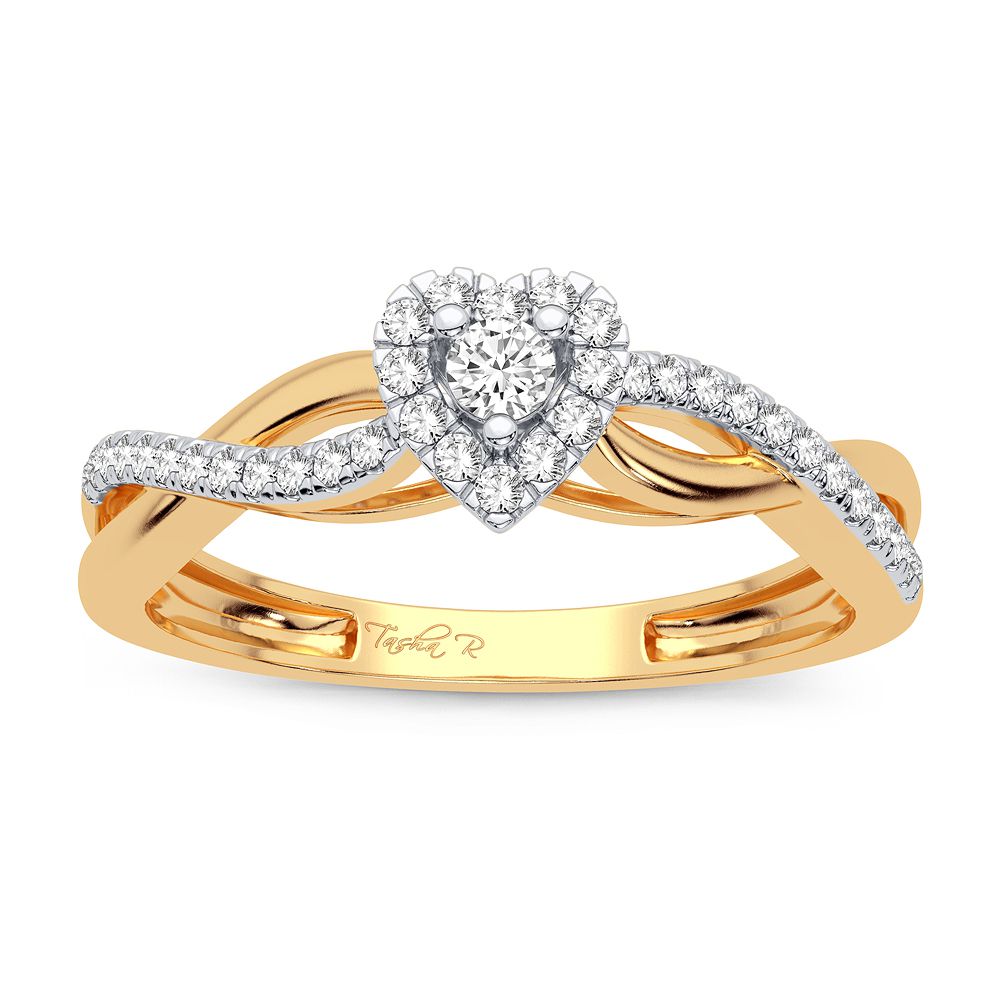 14K Yellow Gold Magnifcnet 0.20Ct Diamond Ring