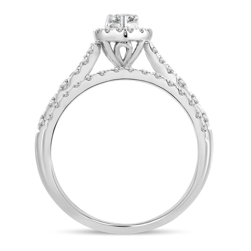 14K White Gold Magnifcnet 1.00Ct Diamond Bridal Ring