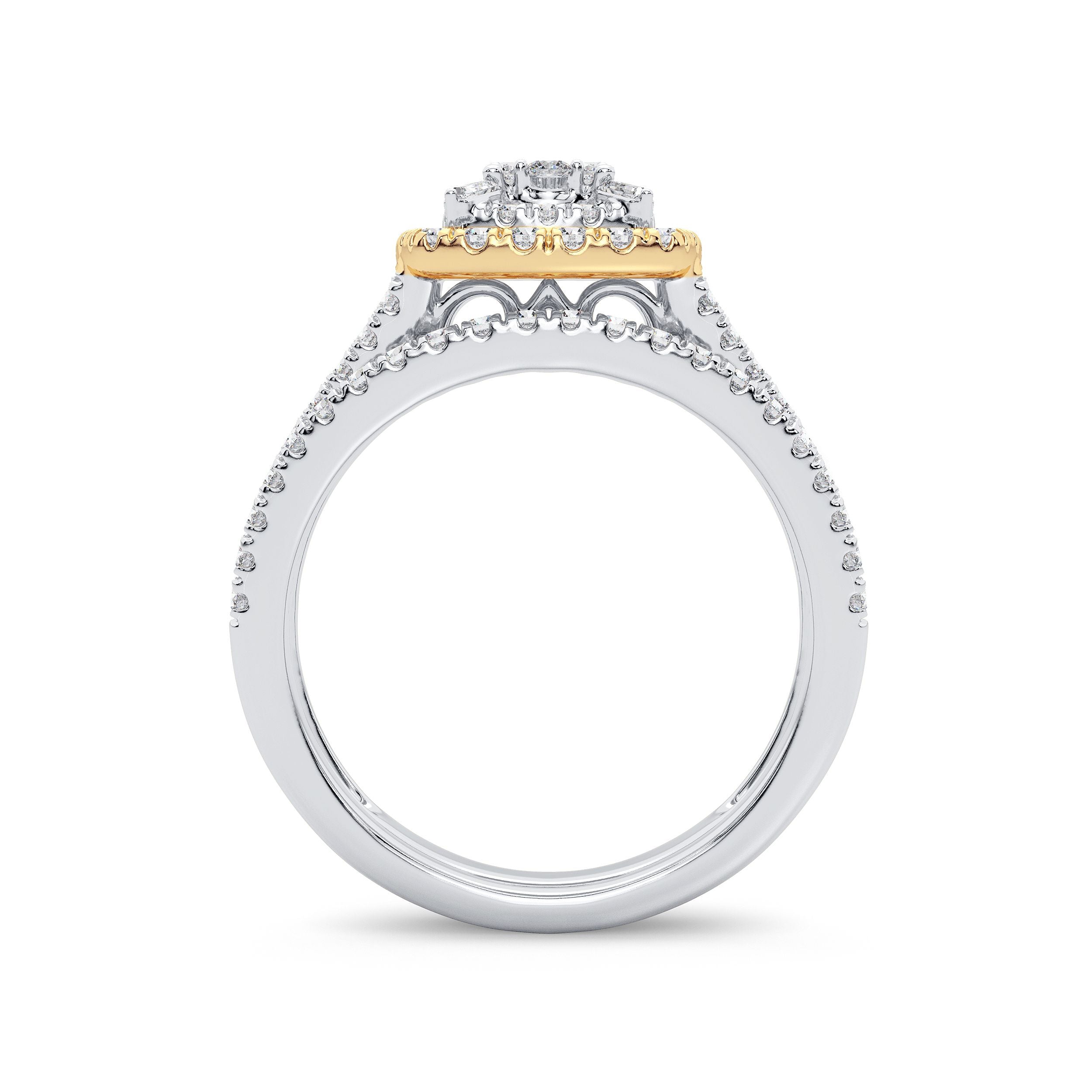 14K Yellow Gold Magnifcnet 0.75Ct Diamond Bridal Ring