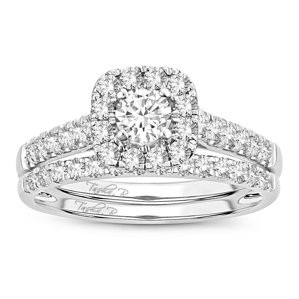 10K White Gold Dazzling 1.00Ct Diamond Bridal Ring
