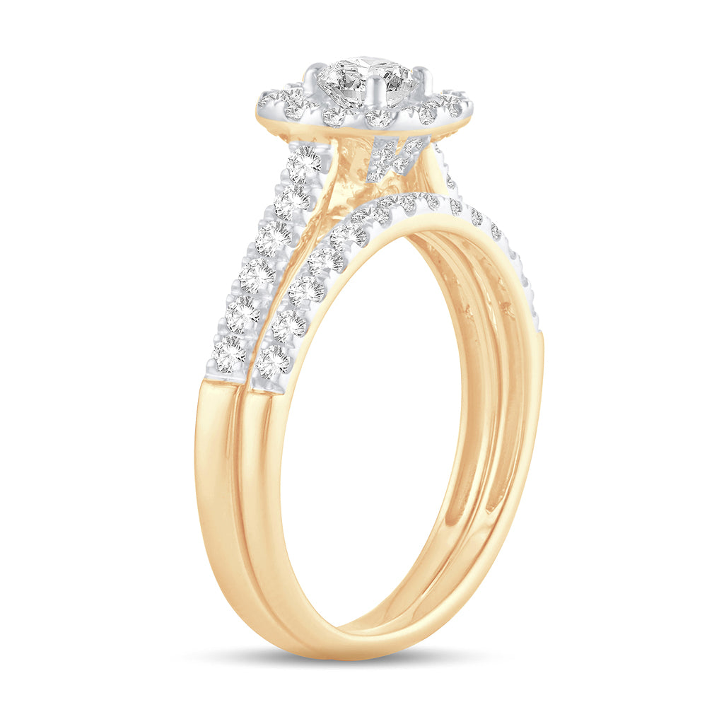 10K Yellow Gold Beautiful 1.00Ct Diamond Bridal Ring