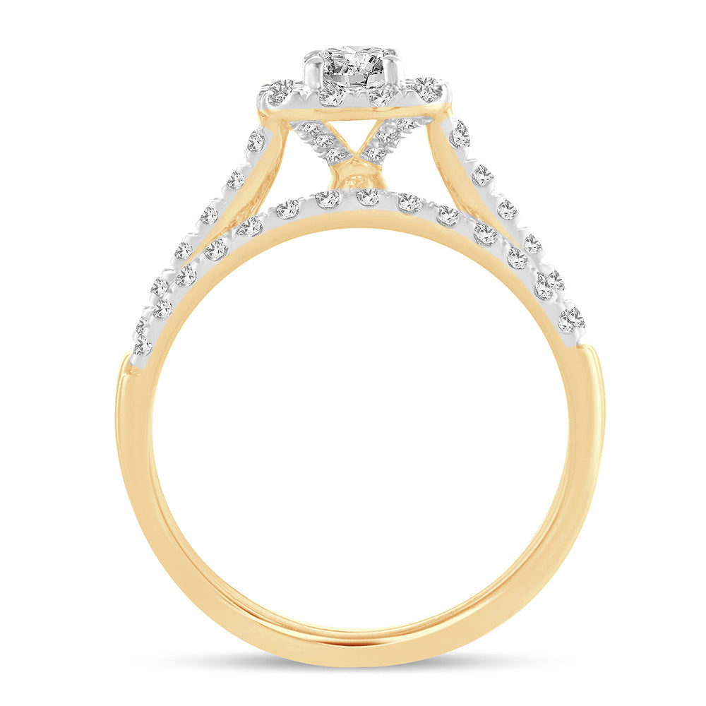 10K Yellow Gold Beautiful 1.00Ct Diamond Bridal Ring