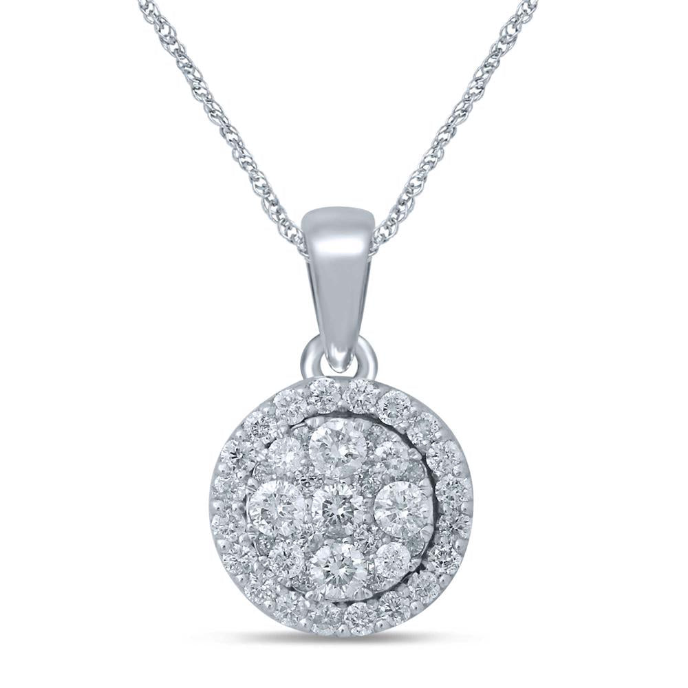 14K White Gold Magnifcnet 0.5Ct Diamond Pendant
